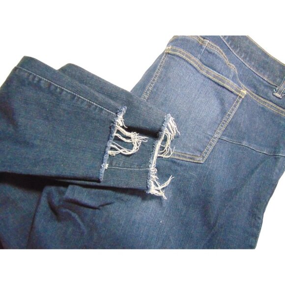 Torrid Bombshell Skinny Dark Blue Jeans 22T 22 Tall Stretch Denim Distressed - Picture 6 of 15